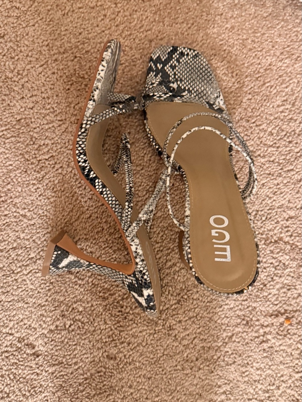 EGO Snakeskin Strappy Heeled Sandals